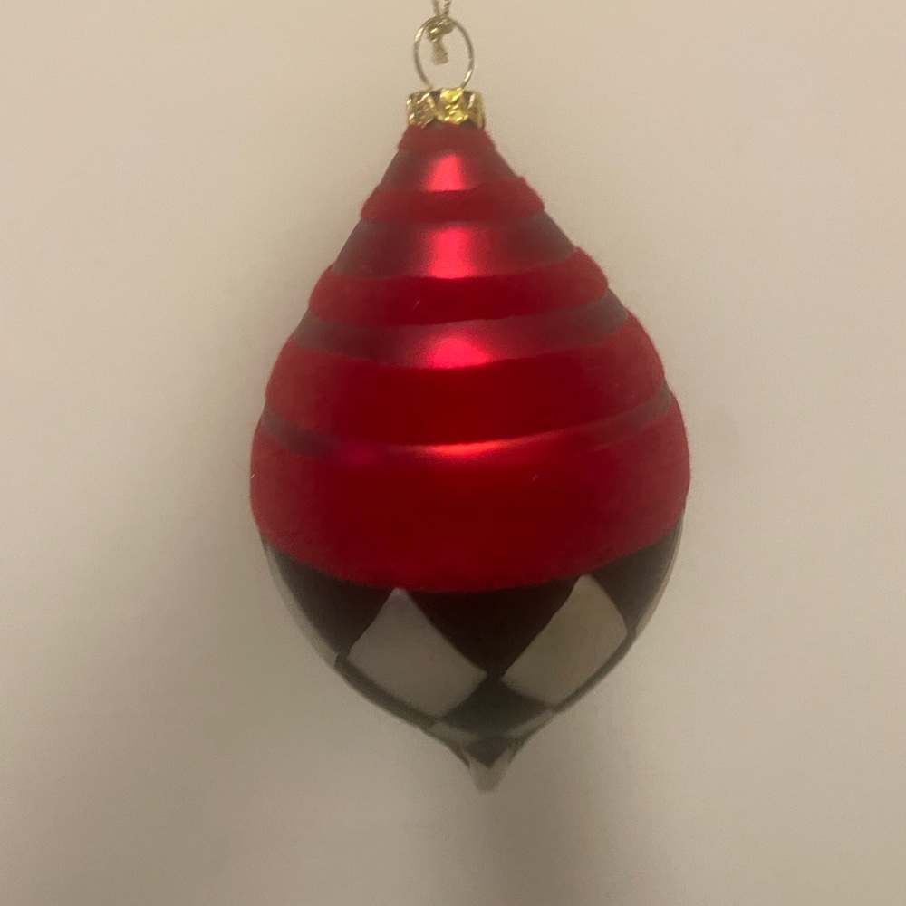 Elegant Red and Silver Holiday Ornament
